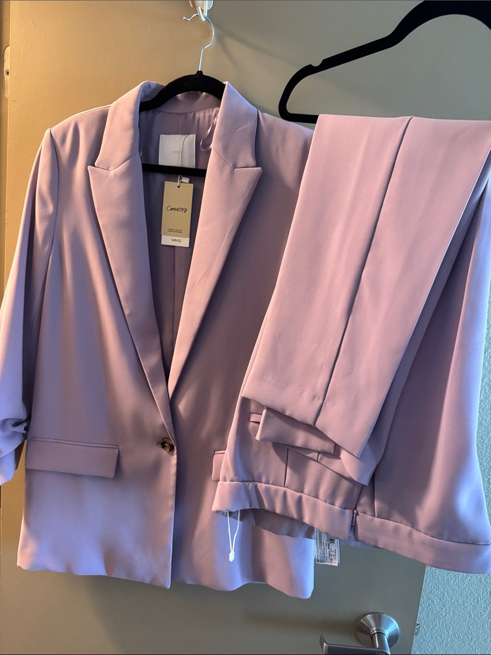 Mango Lavender Two-Piece Suit Blazer & Trousers